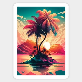 Sunset Palm Sticker